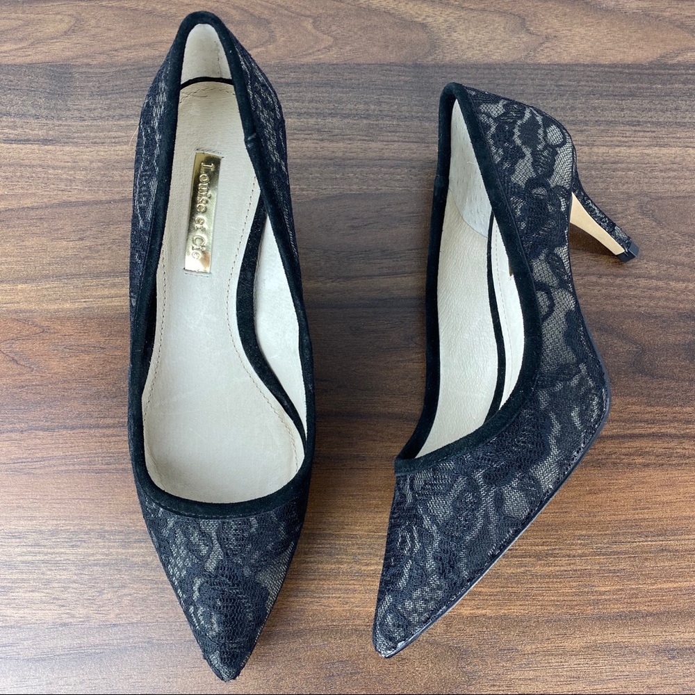NWOB Louise et Cie Jordyna Black Lace Pumps